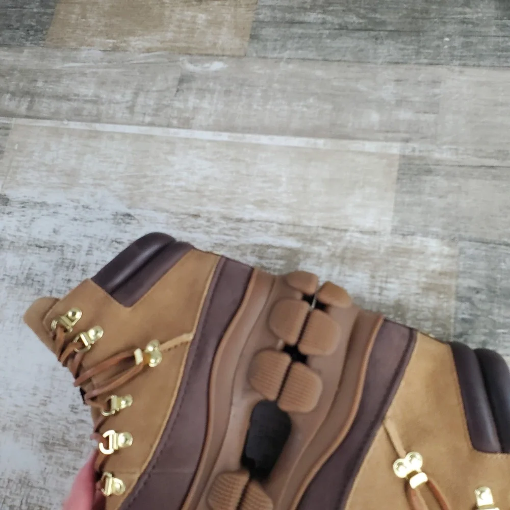 Sperry The Summit Womens‎ Rain Boot Sz 8 Brown Waterproof Lace Up Round Toe